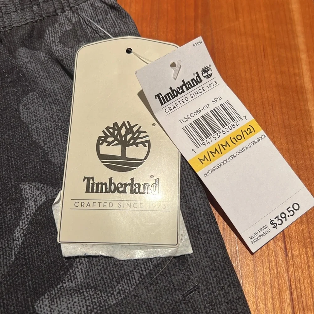 NWT Timberland Camo Swim Trunks - Boys Size Medium 10/12